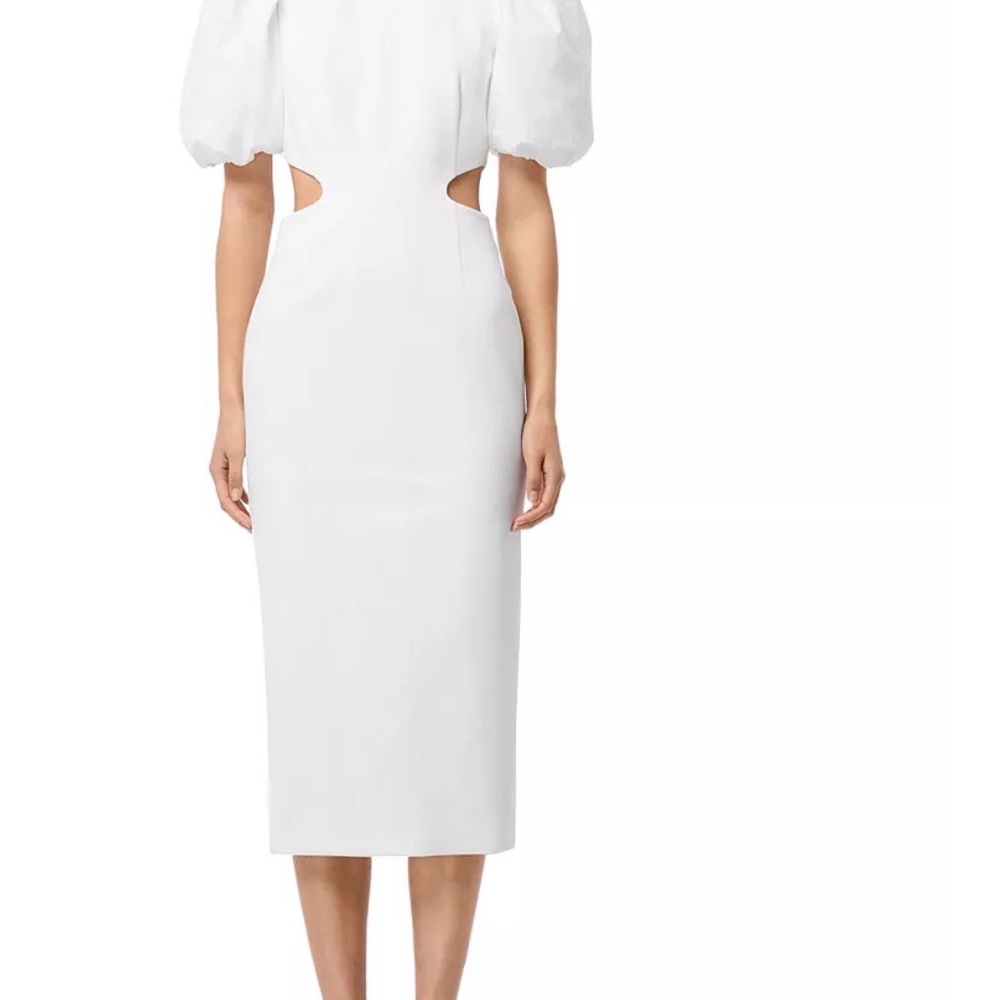 Elliatt Suffage Puff Sleeve Midi Dress Elegant White dress